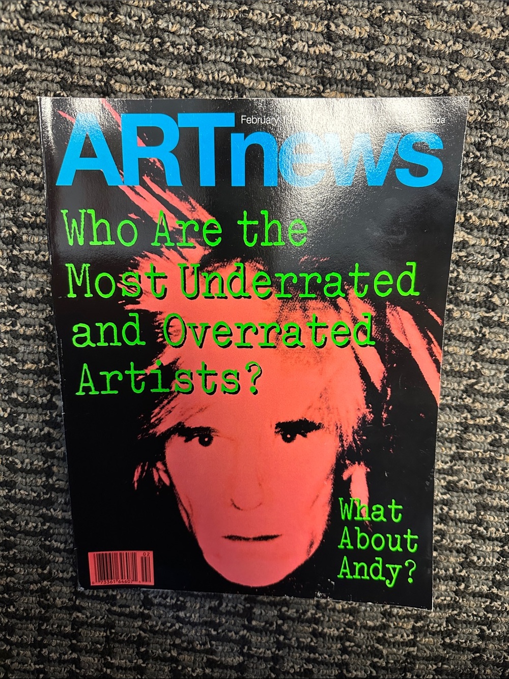 Vintage ARTnews magazine. Feb. 1994. Most underrated/overrated artists?